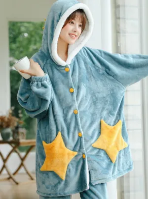 Blue Star Ovely Winter Coral Fleece Nightwear