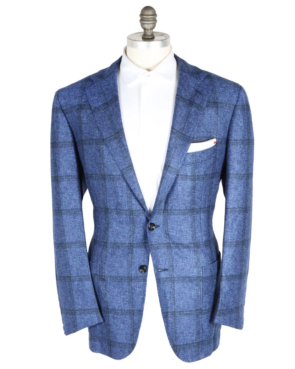 Blue Windowpane Cashmere Sportcoat