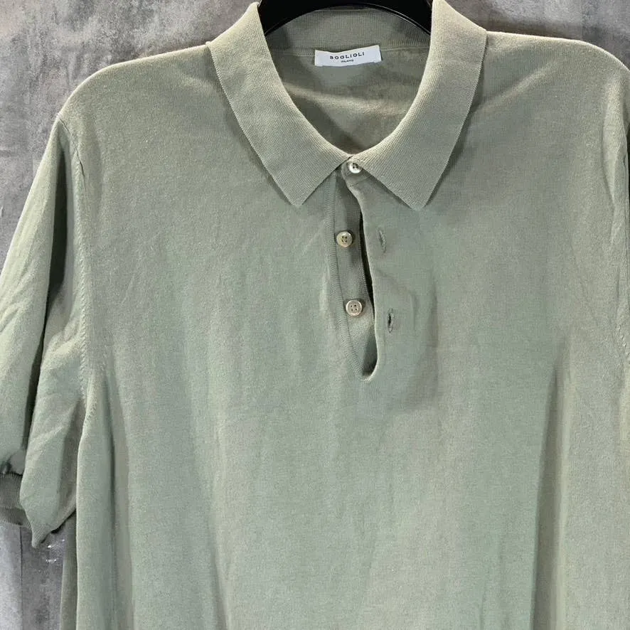 BOGLIOLI MILANO Men's Green Cotton Short Sleeve Polo Shirt SZ M