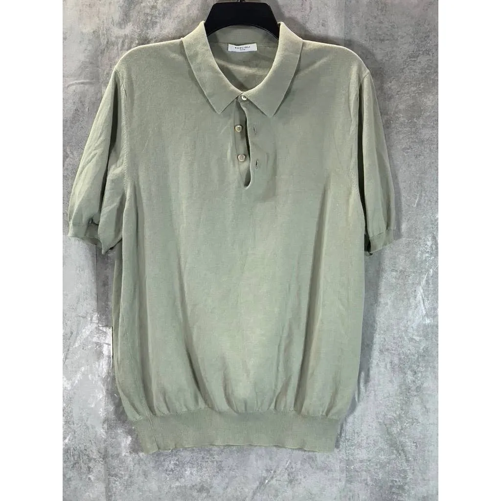 BOGLIOLI MILANO Men's Green Cotton Short Sleeve Polo Shirt SZ M