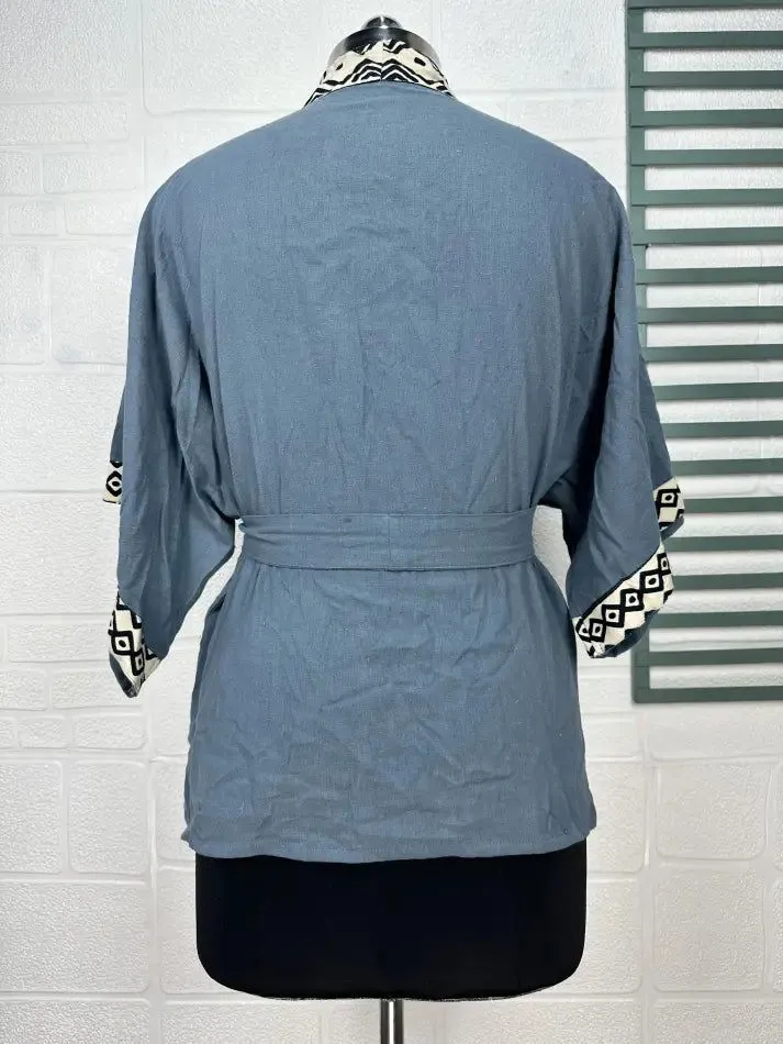 Boho Chic Jute Kimono Handstitch Organic Stylish Lightweight Sustainable Fashion For All Occasions | Perfect Gift For Her