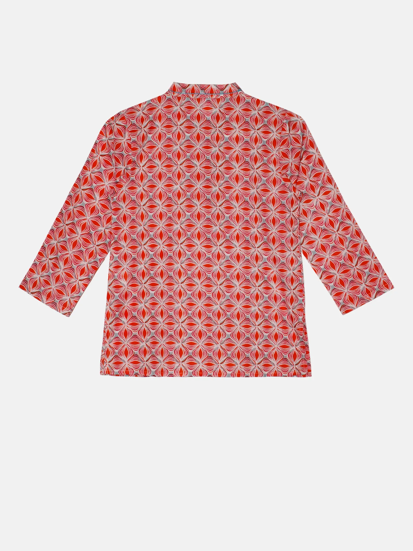 Boys 100% Cotton Ethnic Motif Jaipuri Short Kurta With Front Embroidery