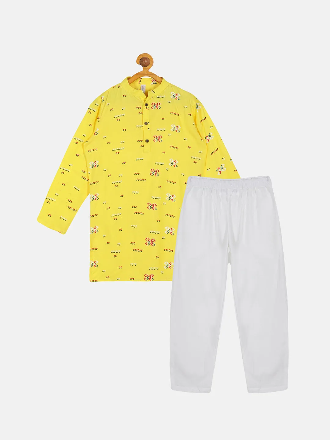 Boys Printed Kurta Pyjama Set