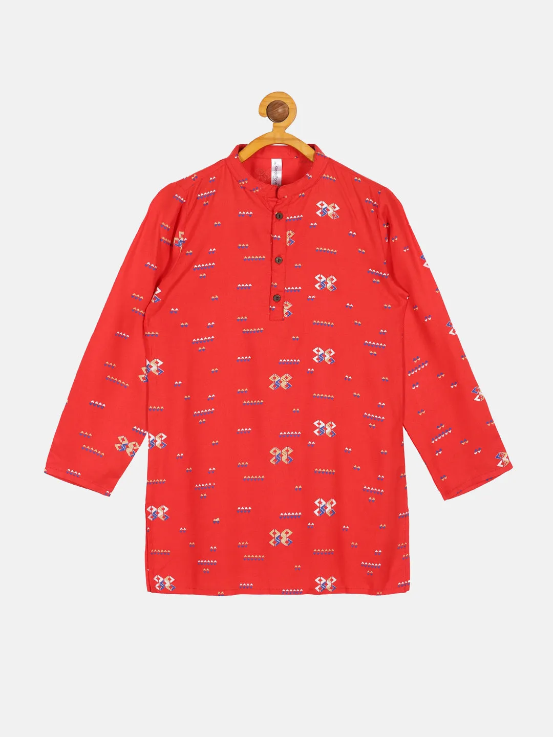 Boys Printed Kurta Pyjama Set