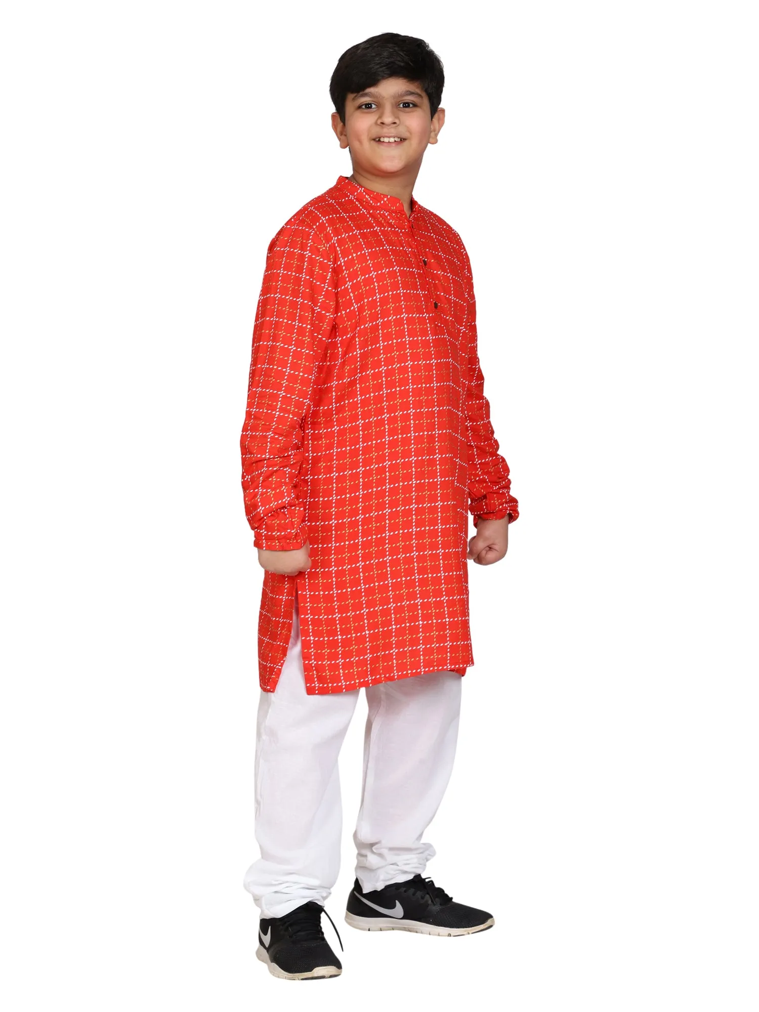 Boys Printed Kurta with Pyjama Set