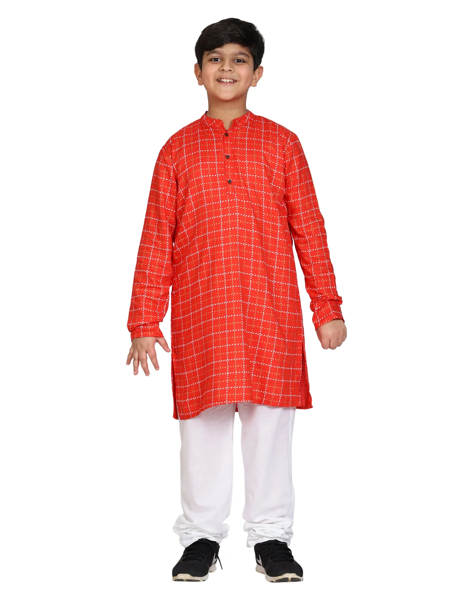 Boys Printed Kurta with Pyjama Set