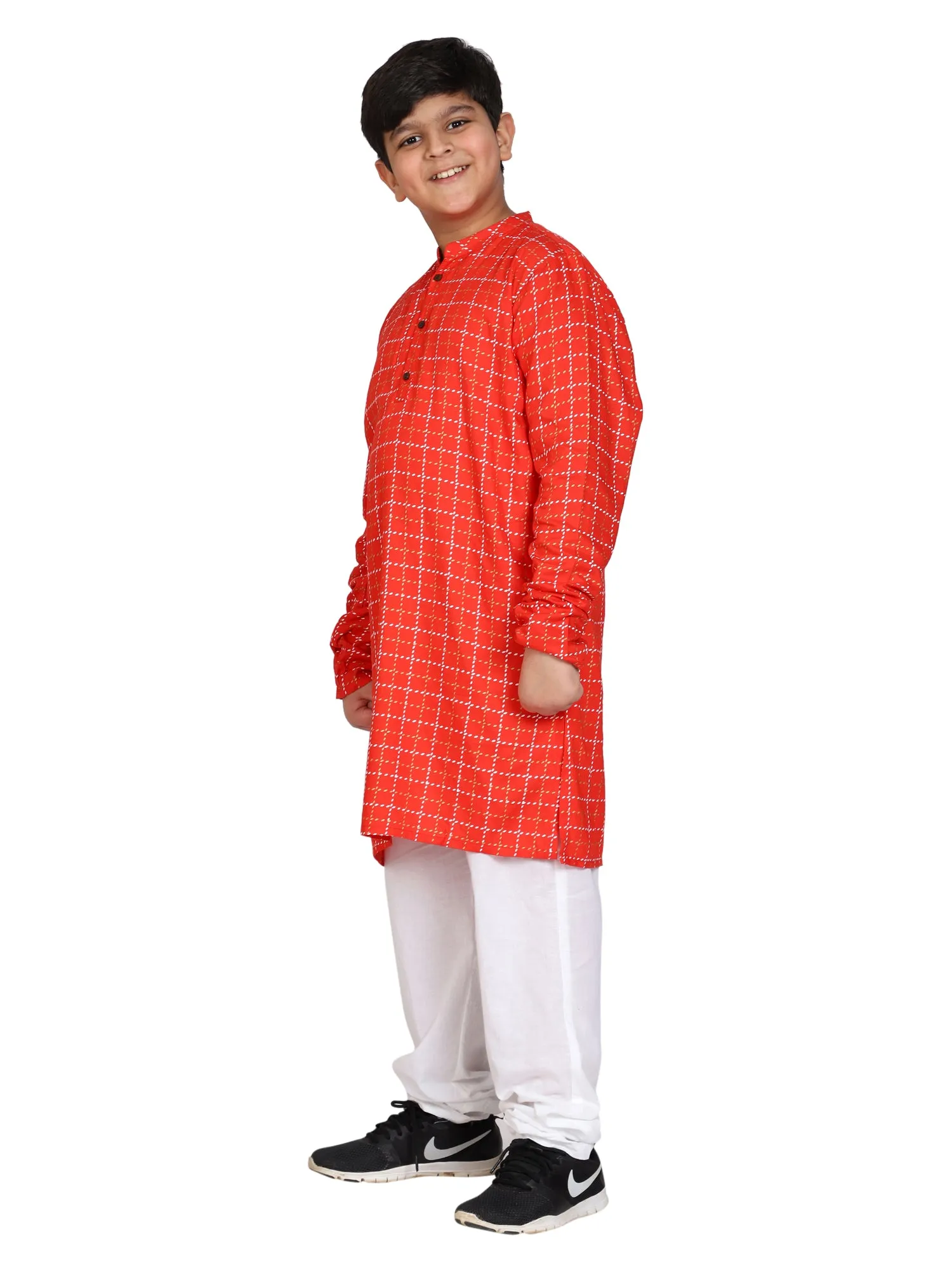 Boys Printed Kurta with Pyjama Set