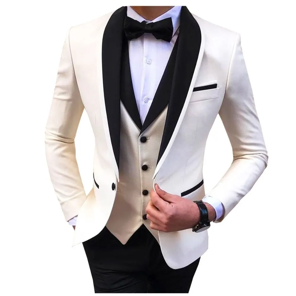 BRADLEY VIP SUITS Men's Fashion Formal 3 Piece Tuxedo (Jacket   Pants   Vest) Black Suit Set