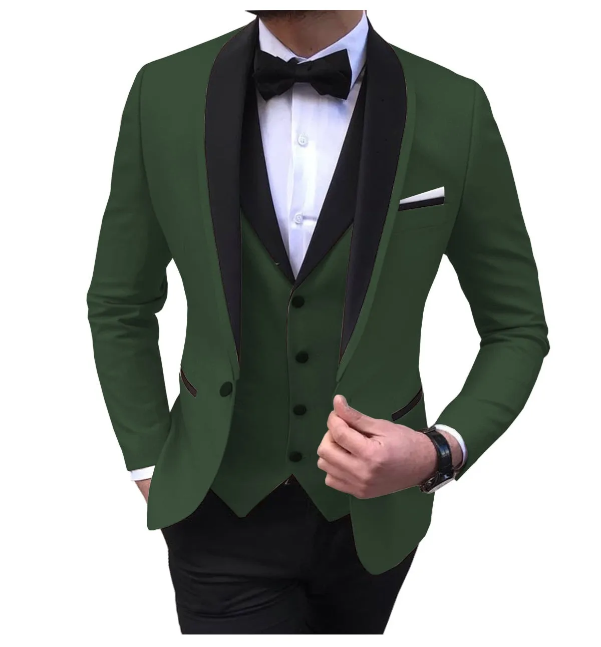 BRADLEY VIP SUITS Men's Fashion Formal 3 Piece Tuxedo (Jacket   Pants   Vest) Royal Blue Suit Set