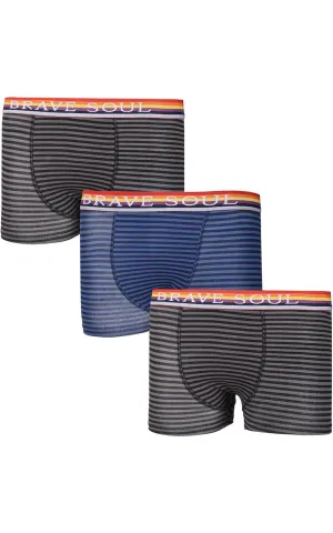 Brave Soul Wilder 3 Pack Boxers