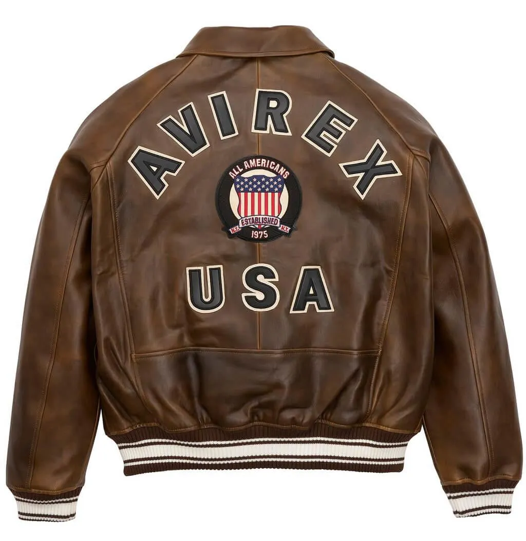 Brown Avirex Icon Leather Jacket