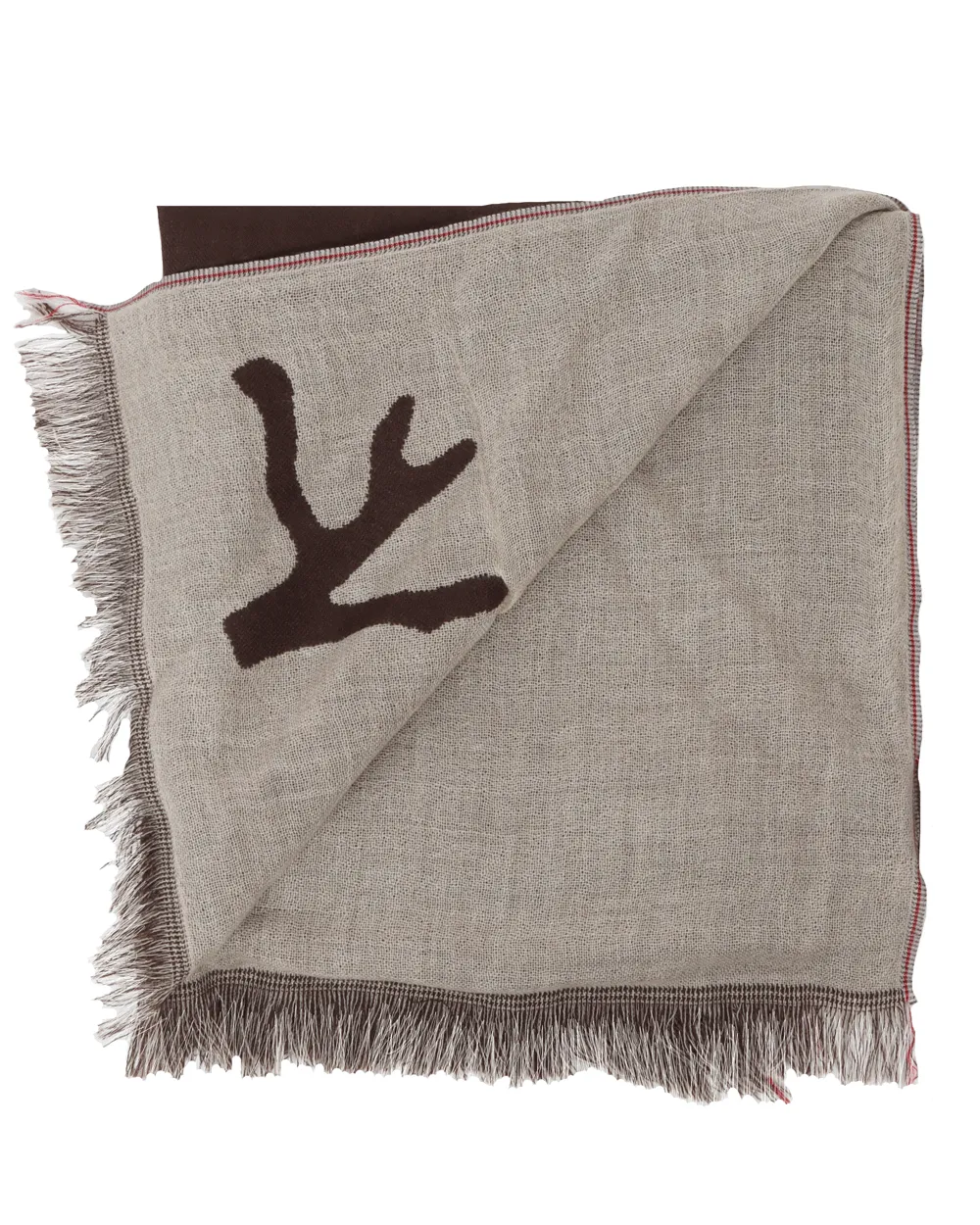 Brown Cashmere Logo Scarf