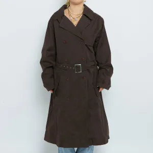 Brown Long Trench Coat - UK 14
