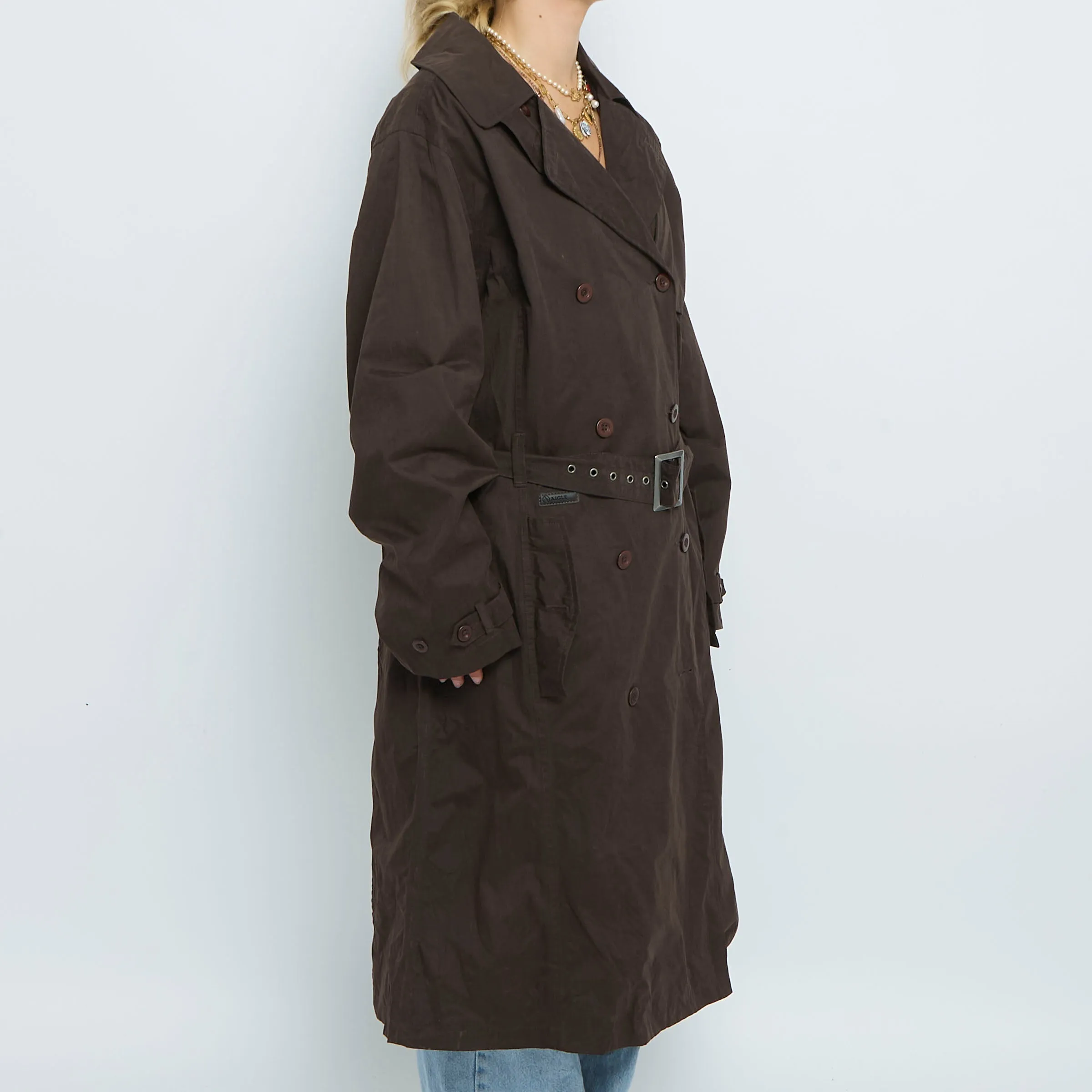 Brown Long Trench Coat - UK 14