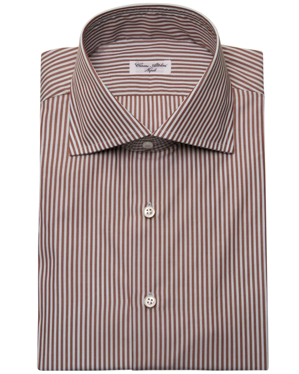 Brown Stripe Dress Shirt