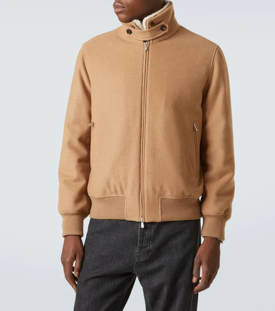 Brunello Cucinelli Padded shearling-trimmed cashmere blouson