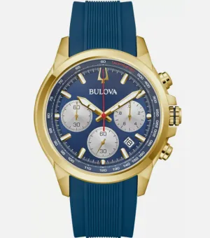 Bulova Men's Quartz Chronograph Calendar Blue Watch 45MM 97B208