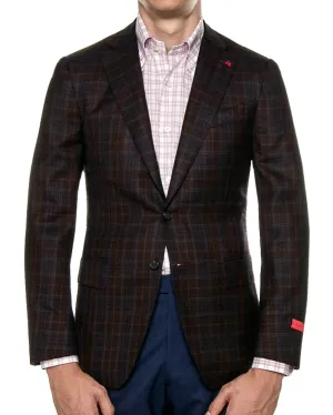 Burgundy and Dark Blue Plaid Sportcoat