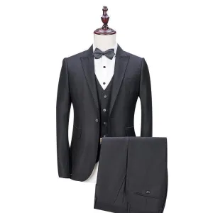 Business Style Men's Suit 3-Piece Suit Blazer   Pant   Vest Black