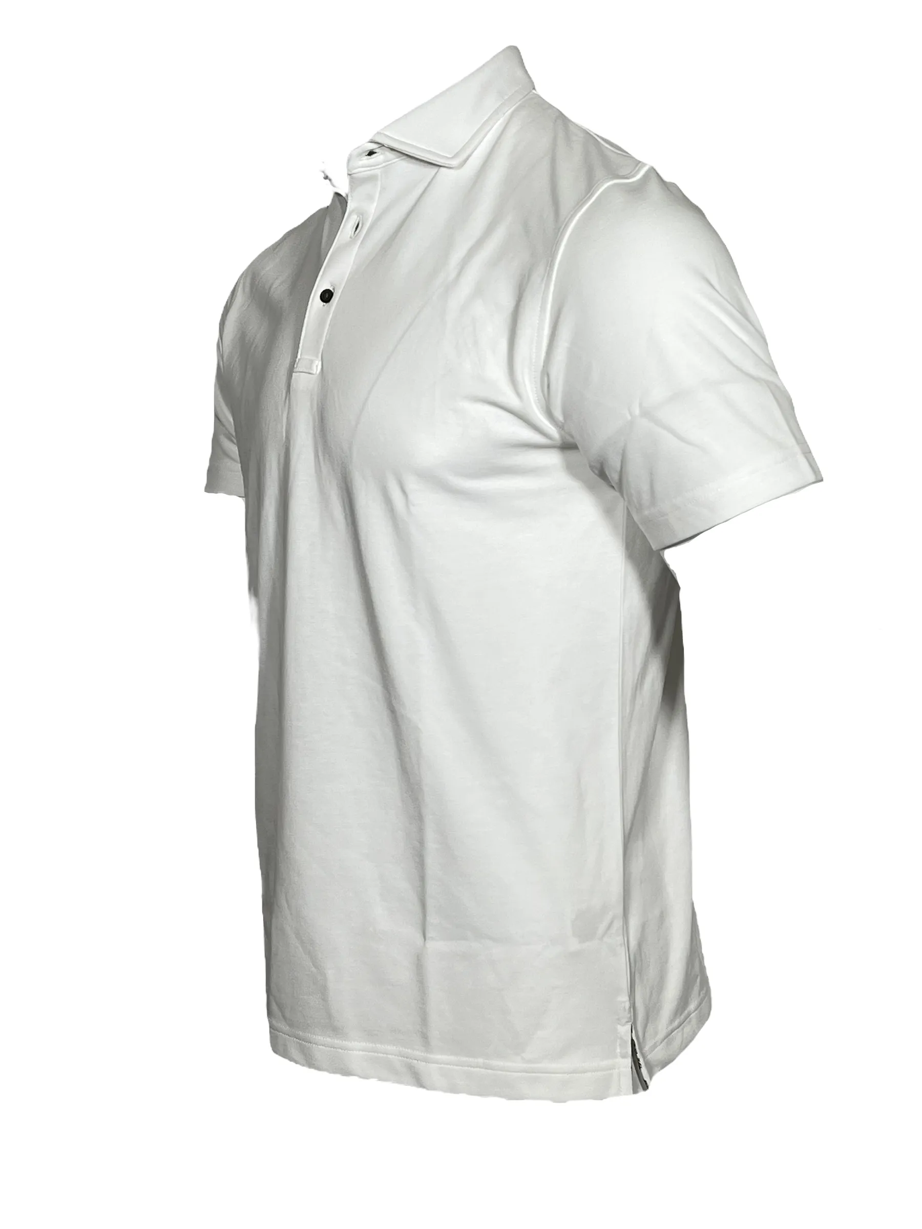 BUTTON DOWN MEN'S TECH POLO - WHITE