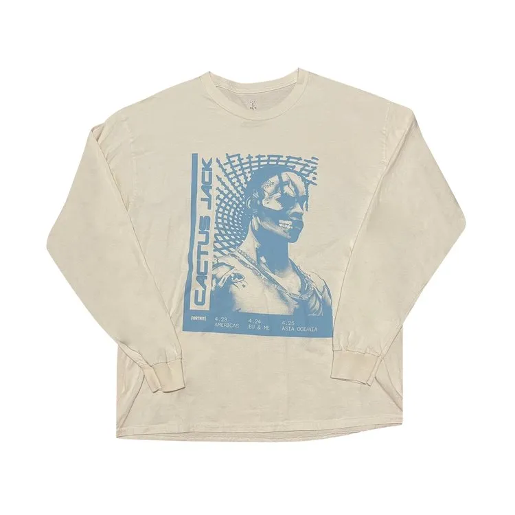 Cactus Jack by Travis Scott T-3500 Repeat Long-Sleeve T-Shirt 'White', white