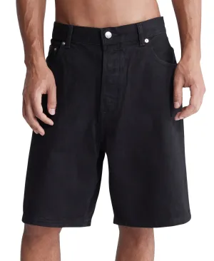 Calvin Klein Mens Casual Denim Shorts Black Solid 32