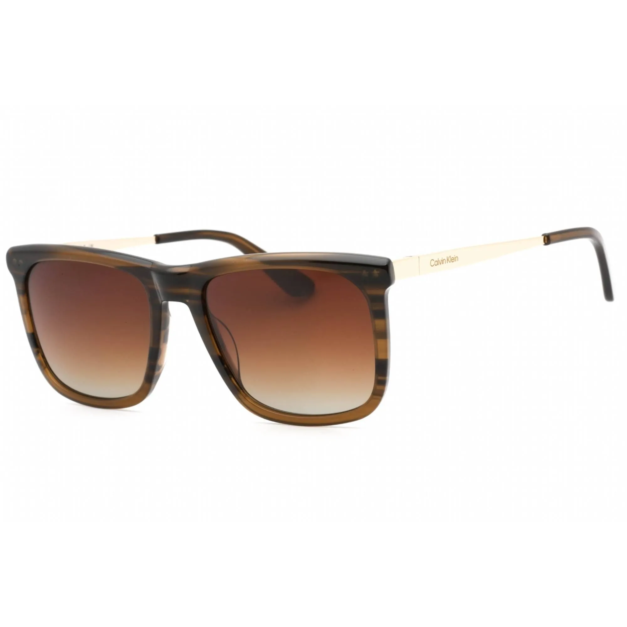 Calvin Klein Men's Sunglasses - Striped Brown Rectangular Plastic Frame | CK22536S 240