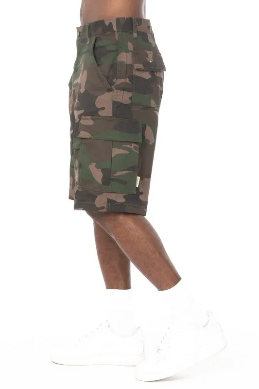 Camo Green Men"s Camouflage Cargo Shorts
