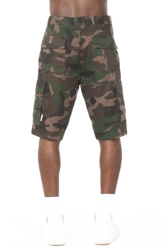 Camo Green Men"s Camouflage Cargo Shorts