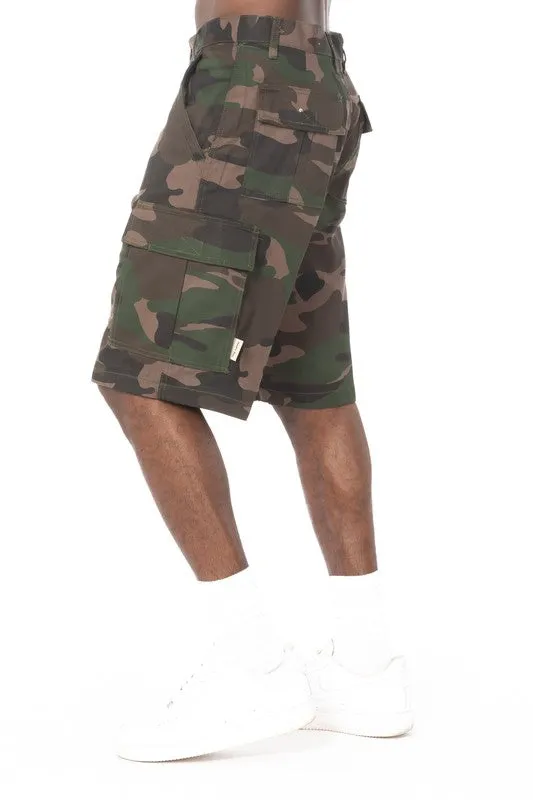 Camo Green Men"s Camouflage Cargo Shorts