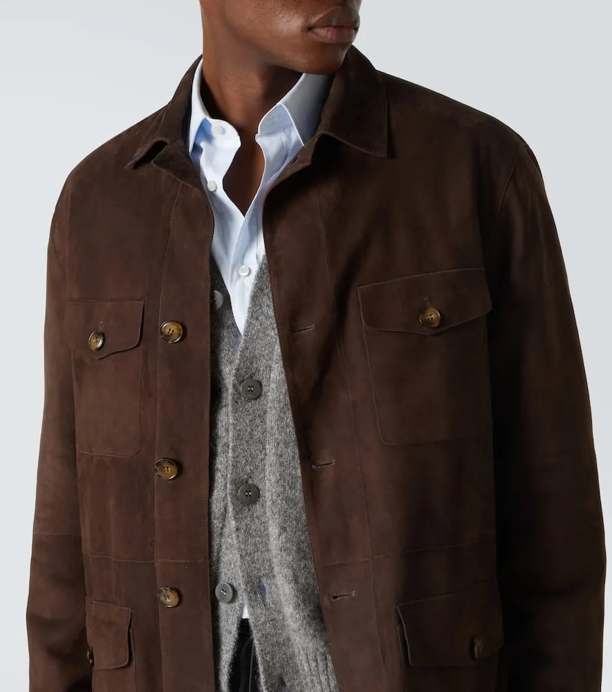 Canali Leather field jacket