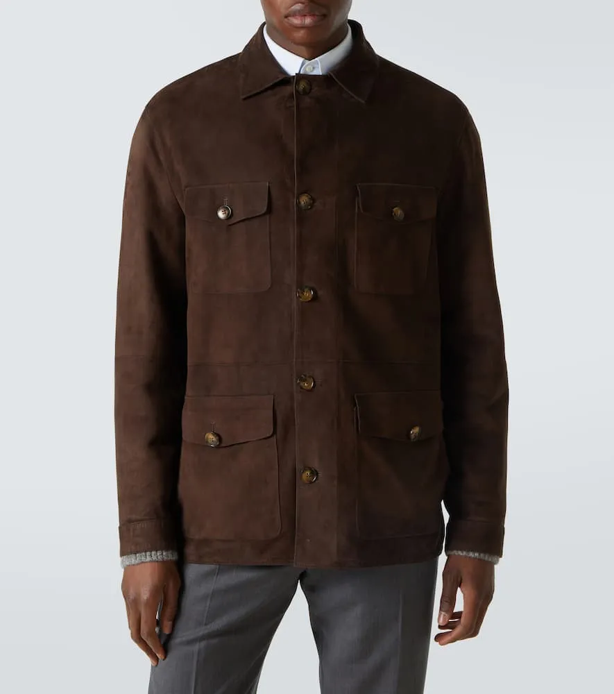 Canali Leather field jacket