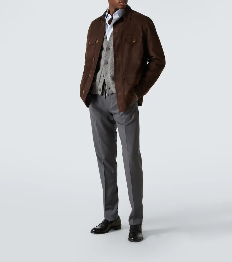 Canali Leather field jacket