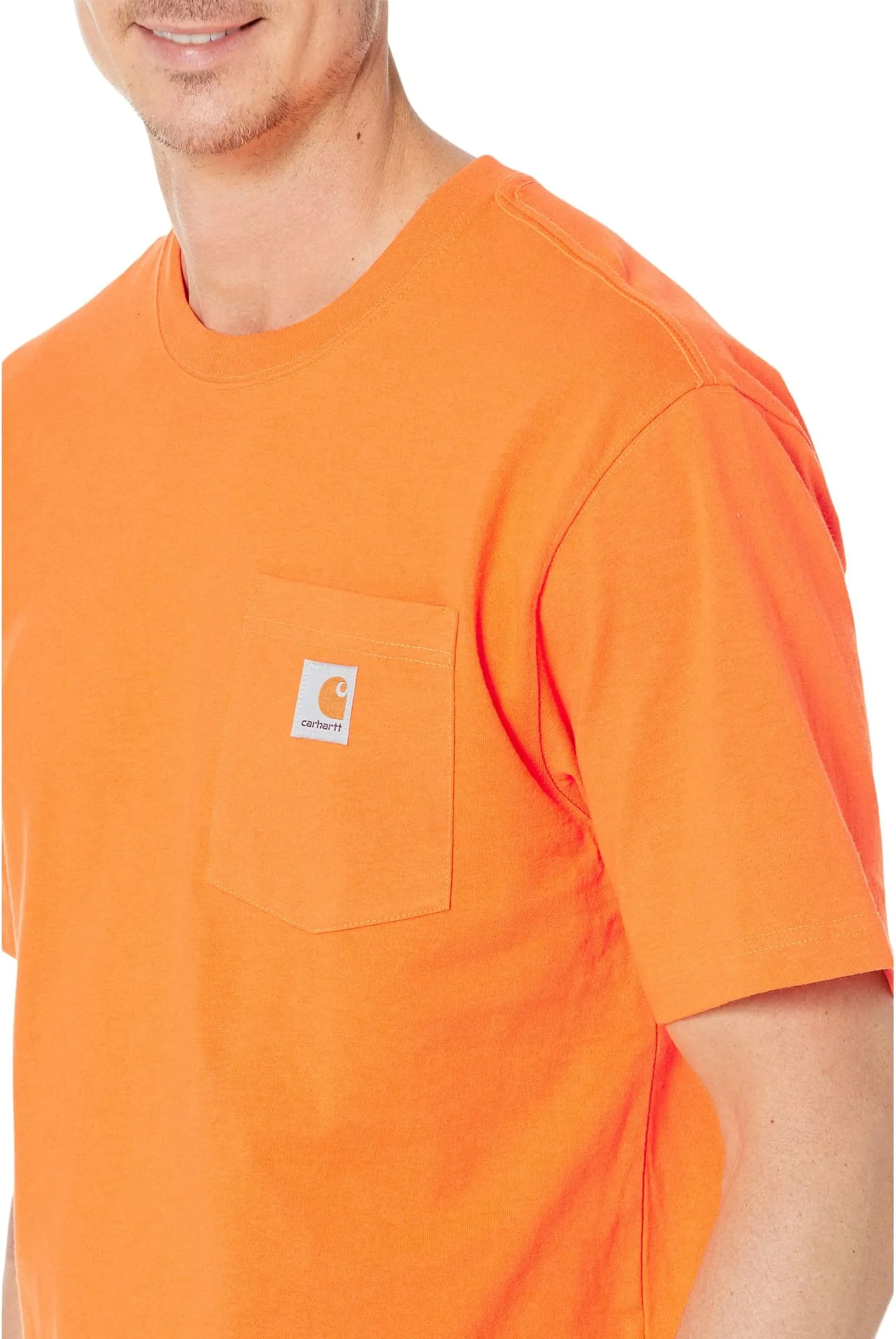 Carhartt Loose Heavyweight Pocket Short Sleeve T-Shirt in Brite Orange