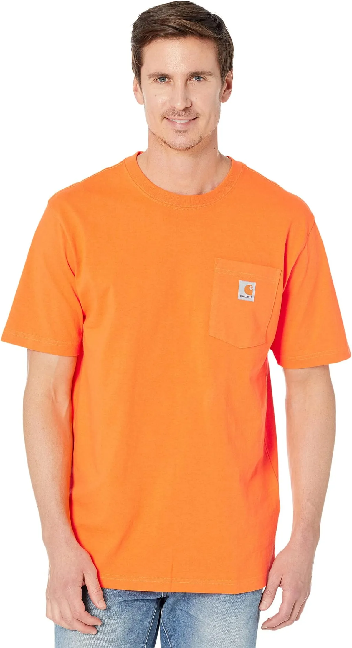 Carhartt Loose Heavyweight Pocket Short Sleeve T-Shirt in Brite Orange