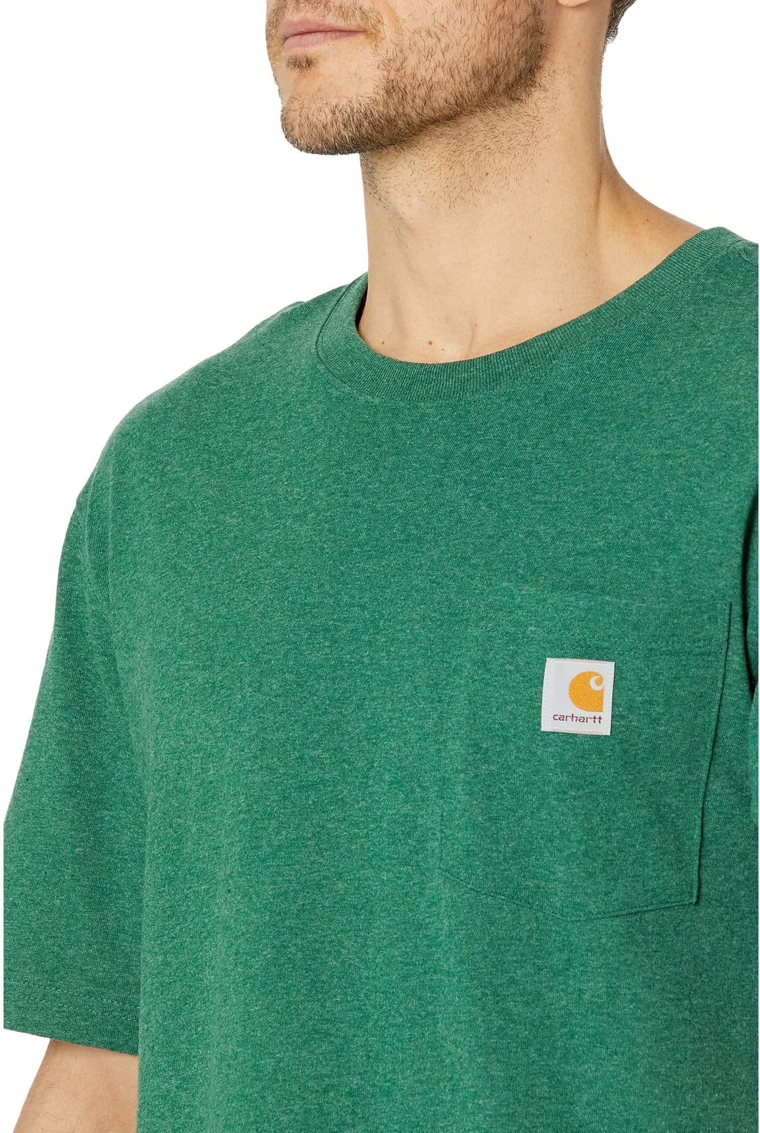 Carhartt Loose Heavyweight Pocket Short Sleeve T-Shirt in North Woods Heather