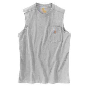 Carhartt Men's Heather Grey Workwear Pocket Sleeveless T-Shirt