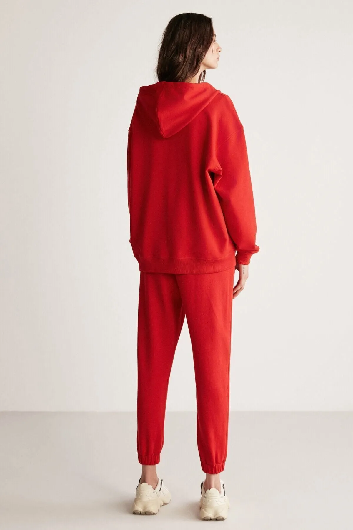 Carroline women comfortable cutting embroidery waist and trotters with rubber red tracksuits six