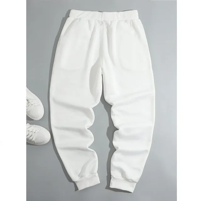 Cartoon & Letter Graphic Drawstring Waist Sweatpants
