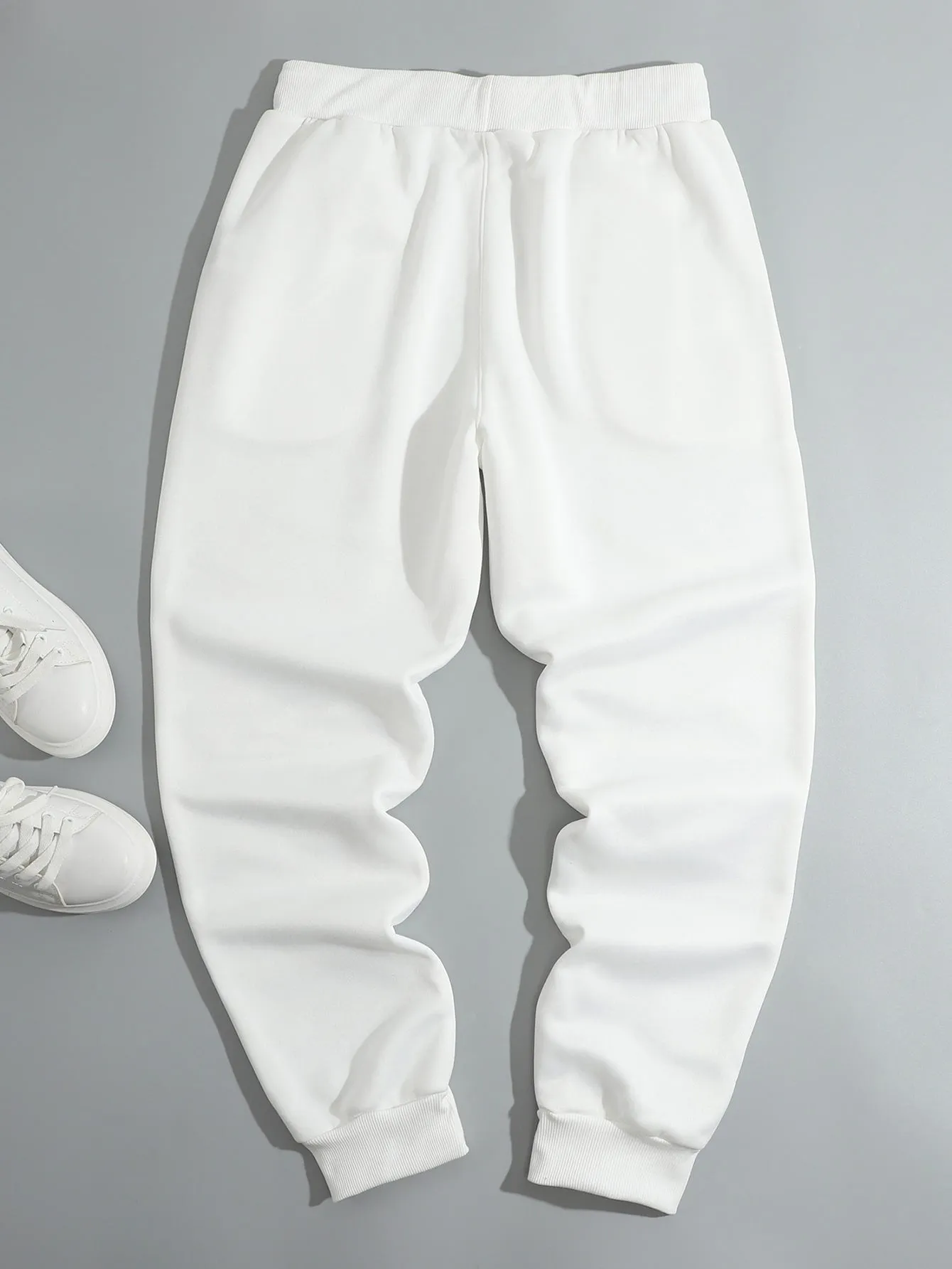 Cartoon & Letter Graphic Drawstring Waist Sweatpants