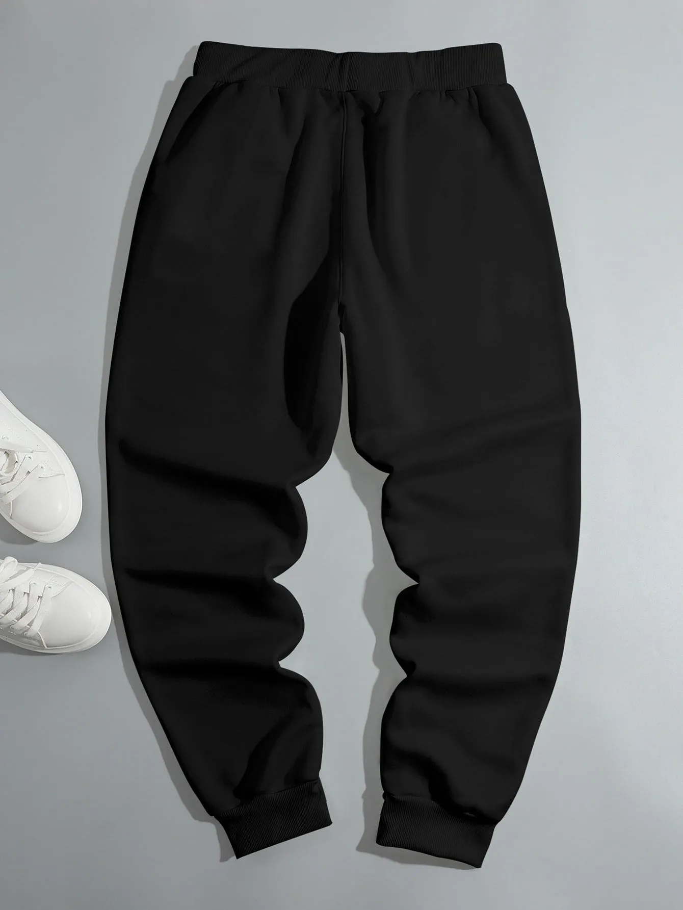 Cartoon & Letter Graphic Drawstring Waist Sweatpants