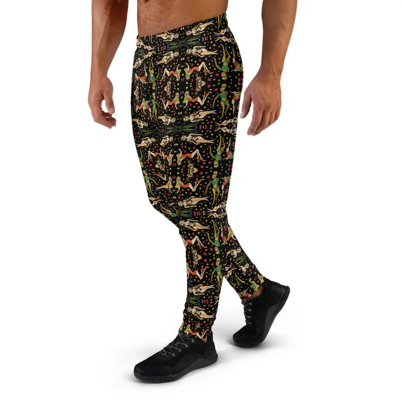 Cartoon Ladies Men's Sweatpants, Graphics Print Designer Men's Joggers-Made in EU/MX