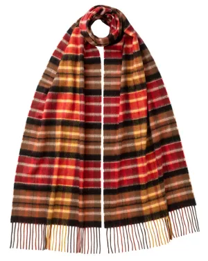 Cashmere Check Wide Scarf in Sunlit