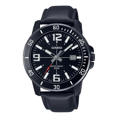 Casio Men's Watch Analog, Black Dial Black Stainless Steel Strap, MTP-VD01BL-1BVU