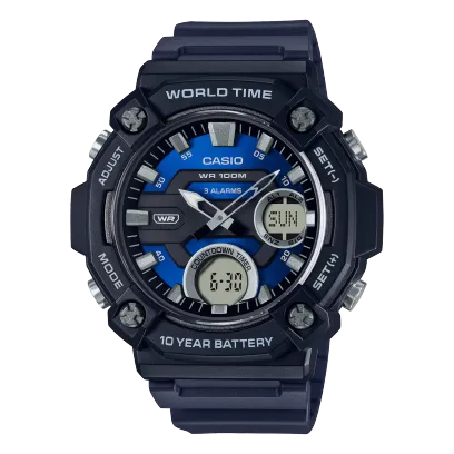 Casio Men's watch, Blue Dial Blue Resin Strap, AEQ-120W-2AVDF