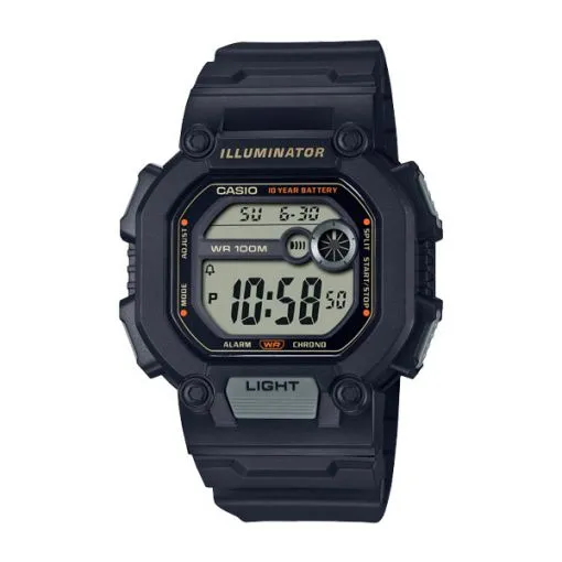 Casio Men's Watch Digital, Black Dial Black Resin Strap, W-737HX-1AVDF