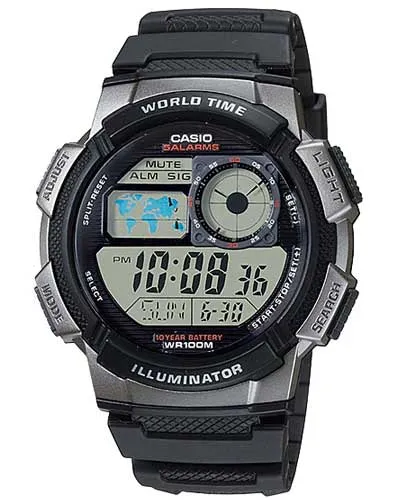 Casio Men's Watch Sport Collection Digital, Black Dial Black Rubber Strap, AE-1000W-1BVDF