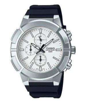 Casio,Men's Watch Analog,White Dial Black Resin Band, MTP-E501-7AVDF