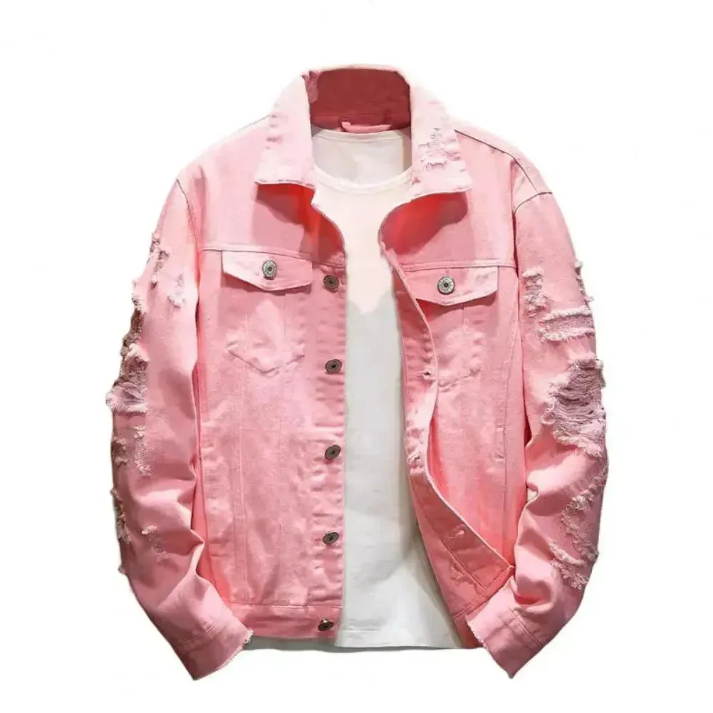 Casual Loose Men Denim Trucker Jacket