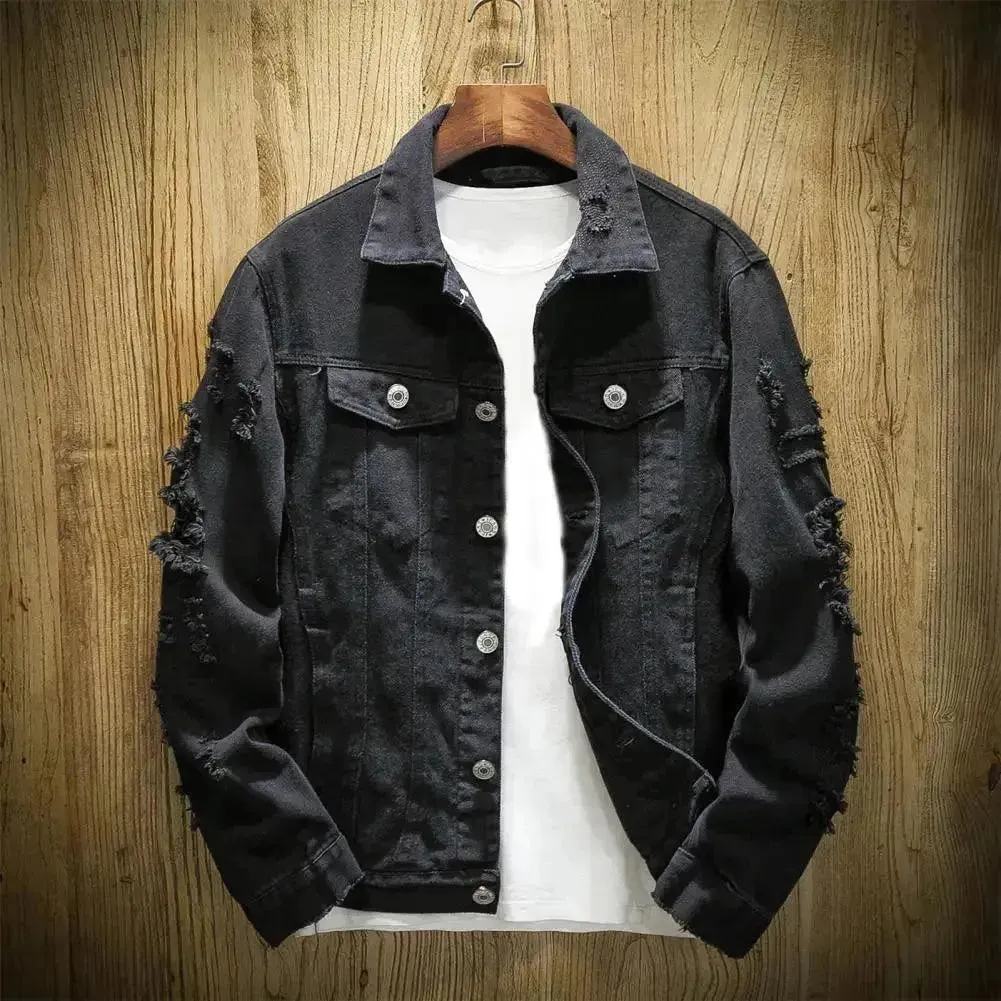 Casual Loose Men Denim Trucker Jacket